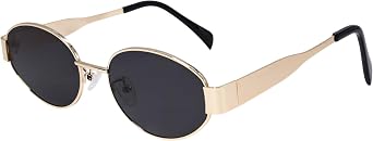 Retro Oval Sunglasses for Women Men Trendy Polarized Sun Glasses Vintage Classic Shades Metal Frame Sunnies
