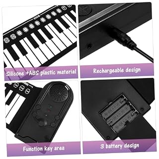 SHOWERORO 49 rouleau de piano pianos numériques piano à clavier doux piano pour enfant piano portable clavier portable piano pour débutant piano à clavier en silicone Gel de silice Black - Les Beatles, Paul McCartney, John Lennon, RIngo Starr, George Harrison SHOWERORO 49 rouleau de piano pianos numériques piano à clavier doux piano pour enfant piano portable clavier portable piano pour débutant piano à clavier en silicone Gel de silice Black – Image 6