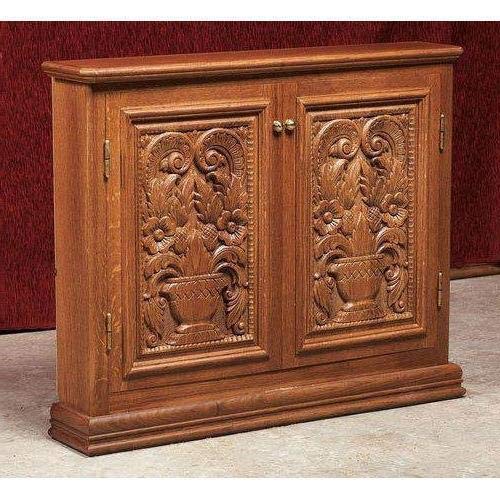 Shilpi Teak Wood Carved Wooden Storage Cabinet-image-18