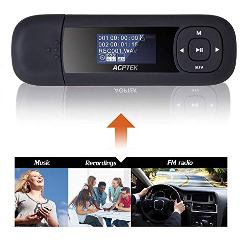 image for AGPTEK U3 USB Stick Mp3 Player, 8GB Music Player Supports Replaceable 
