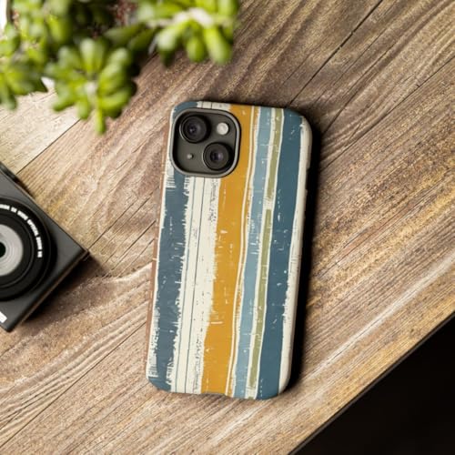 Coque rigide mate iPhone 15 anti-traces motif rayé lin - 3