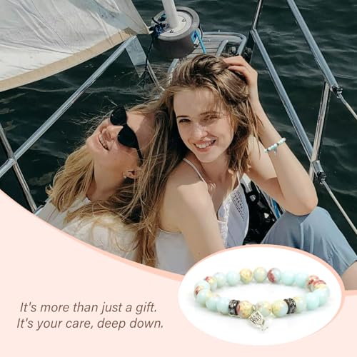 Appreciation Gifts for Her, Natural Stone Heart Tree of Life Bracelet for Women, Inspirational Bracelet for Mom, Grandma, Sister, Unique Gifts for Birthday Thanksgiving Christmas3