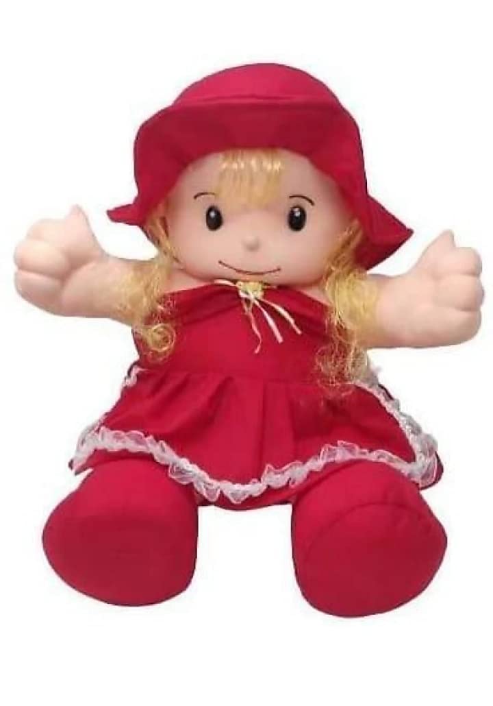 Galaxy Toys Soft Plush Stuffed Animal Toy for Kids Boys Girls Large Size Wild Animal (45 cm, Karina Doll (Red))