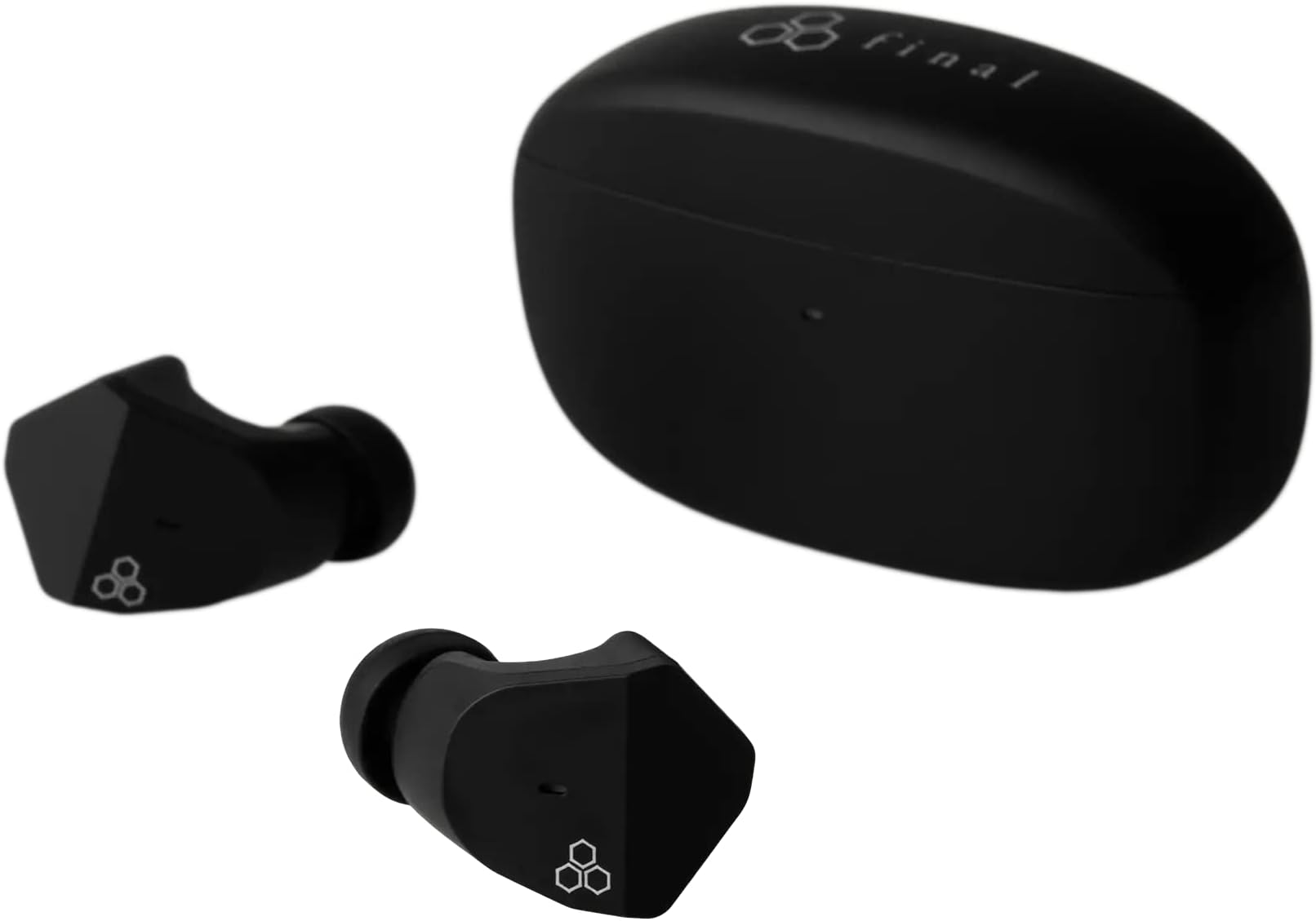 Final ZE2000 True Wireless Earbuds, Maximum 35 Hours Music Playback, IPX4, aptX Adaptive, Touch Sensor, Support Lossless Music Format, Designed in Japan (Ash Gray) (Matte Black)