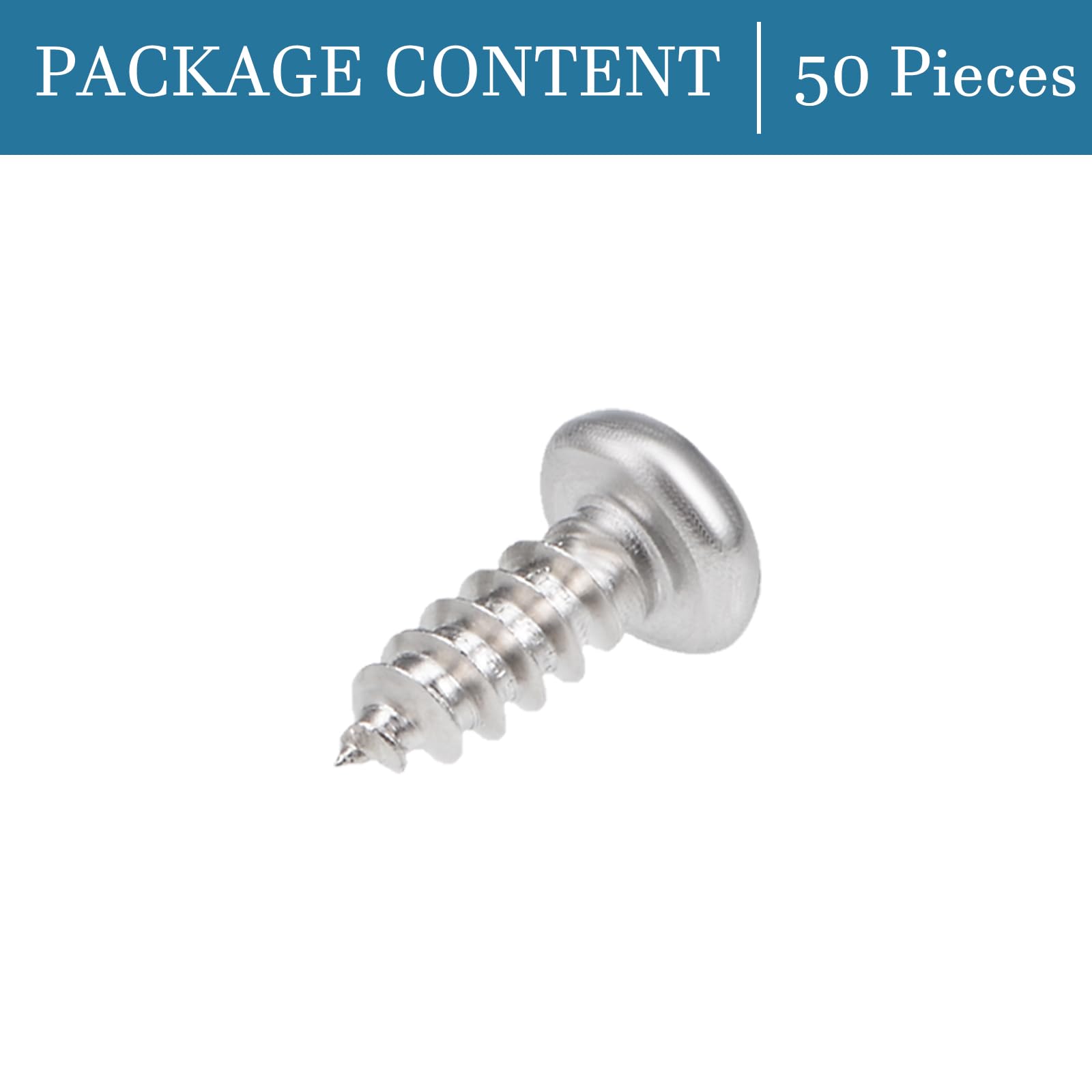 QUARKZMAN 3x12mm Edelstahl Schrauben - 50 Stück Selbstschneidend Kreuzschlitz