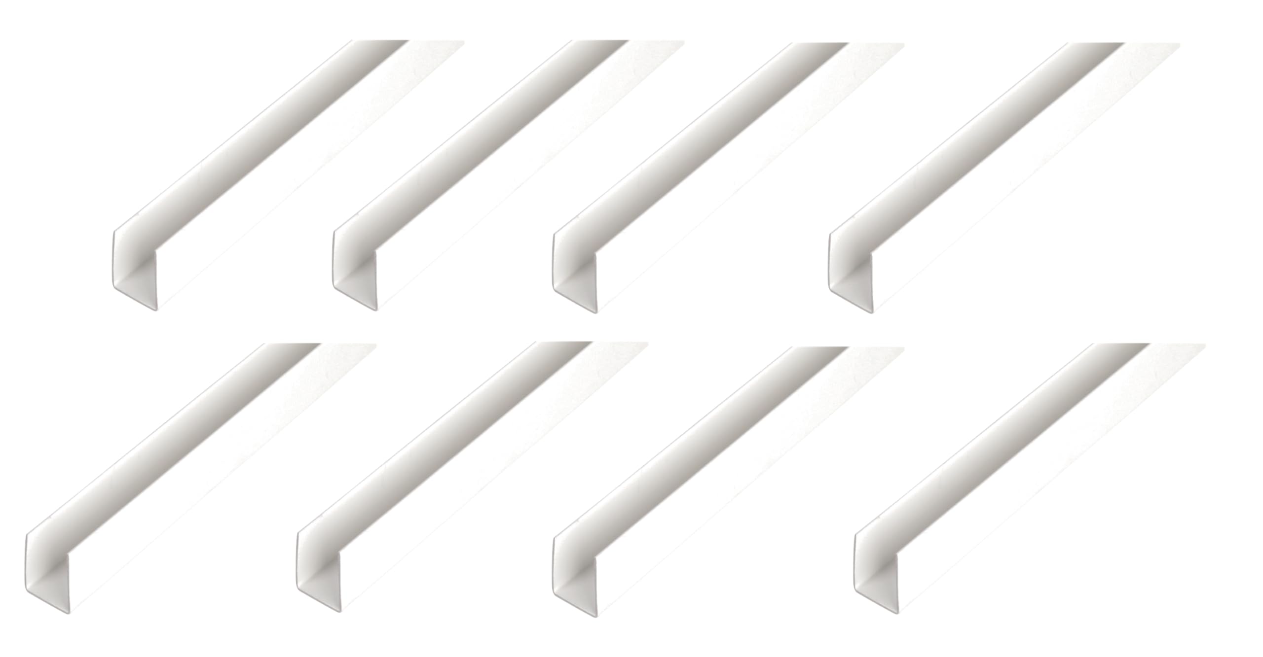Alberts 8er Set U-Profil | Kunststoff, weiß | 2000 x 18 x 10 mm