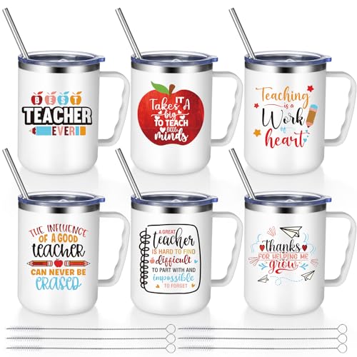 Maxcheck 6 Pcs Teacher Appreciation Gifts Mugs Bulk 16oz Thank