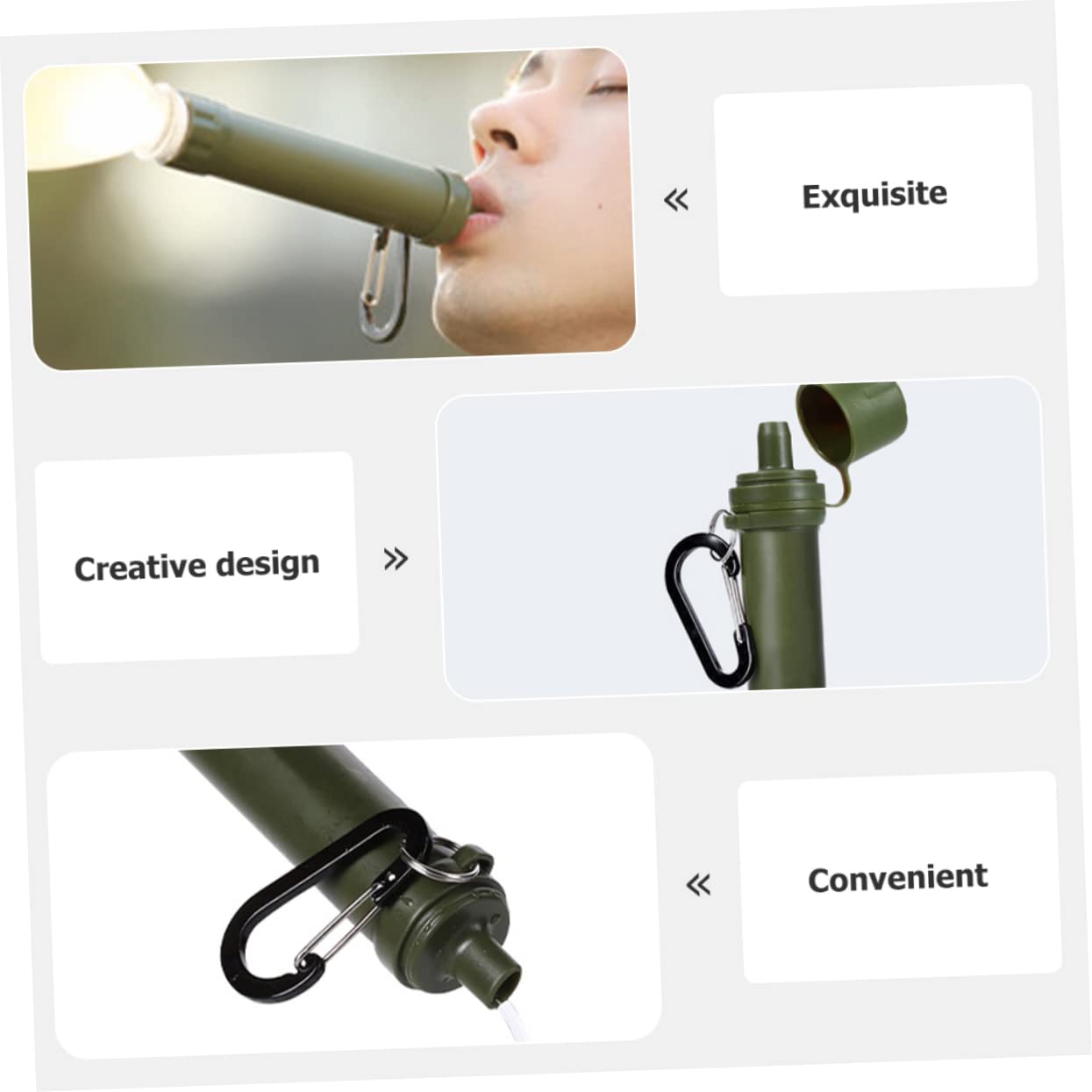 3stücke Outdoor Wasserfilter Tragbarer Wasserreiniger Für Camping Kompakter Wasserfilter Für Notfälle Langlebig Und Leicht Für Wandern Und Freizeitaktivitäten