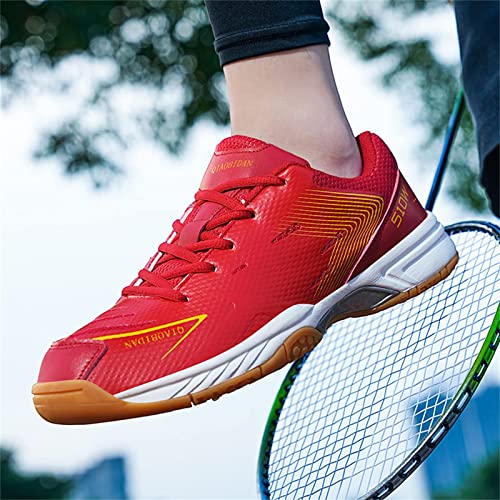Mens Table Tennis Shoes Breathable Badminton Sport Shoes Badminton Walking Squash Sneakers Outdoor Casual Volleyball Sneakers,Red,10 #TOP6