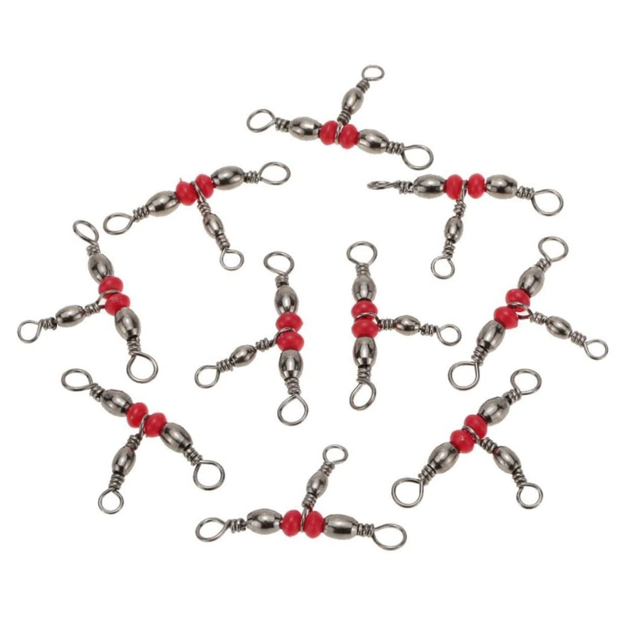 POPETPOP Lot De 3 Connecteurs Démerillons De Pêche À 3 Voies Pivotants Et Flexibles pour Ligne De Pêche en Eau Douce 100 Pièces X 3