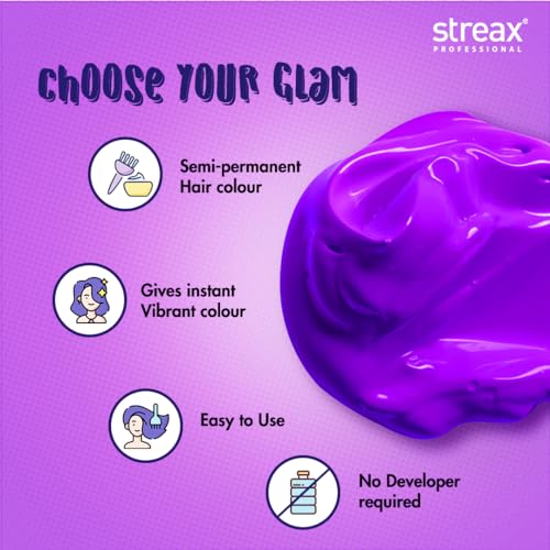 Image of Streax Professional Hold and Play Funky Colours, Hair Color, 100g - Groovry Pink