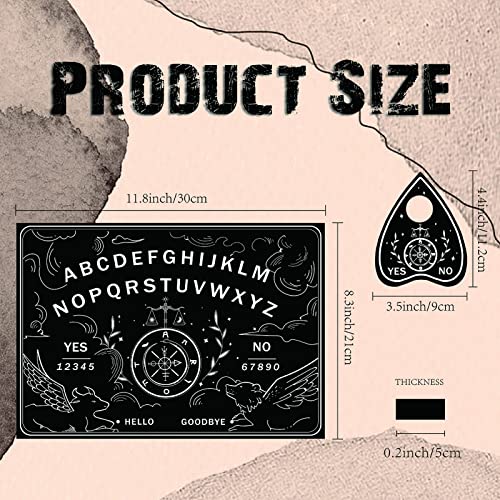 CREATCABIN Wood Spirit Board Pendulum Board Wooden Talking Boards with Planchette Black Dowsing Divination Kit Game Spirit Hunt Metaphysical Message Decor for Wicca Pagan 11.8 x 8.3 Inch-Balance - Image 2