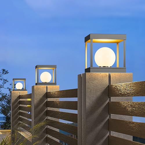 Farolas exteriores con tapas de vidrio transparente e iluminación para portones y terrazas 7