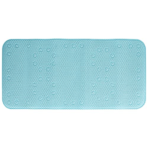 Tapis de bain antidérapant grand format Duck Brand Softex bleu pour douche - 4