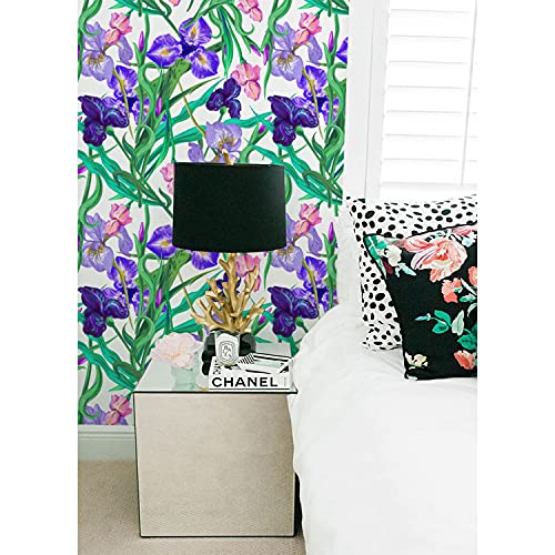 Papier peint fleurs iris 416x254 cm déco salon Coloray