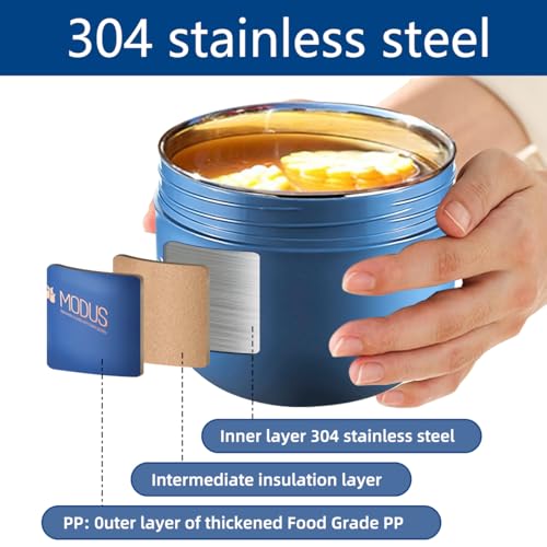 Recipiente de Almoço Térmica Marmita Aço Inox 1 Camadas com Talheres 600ML