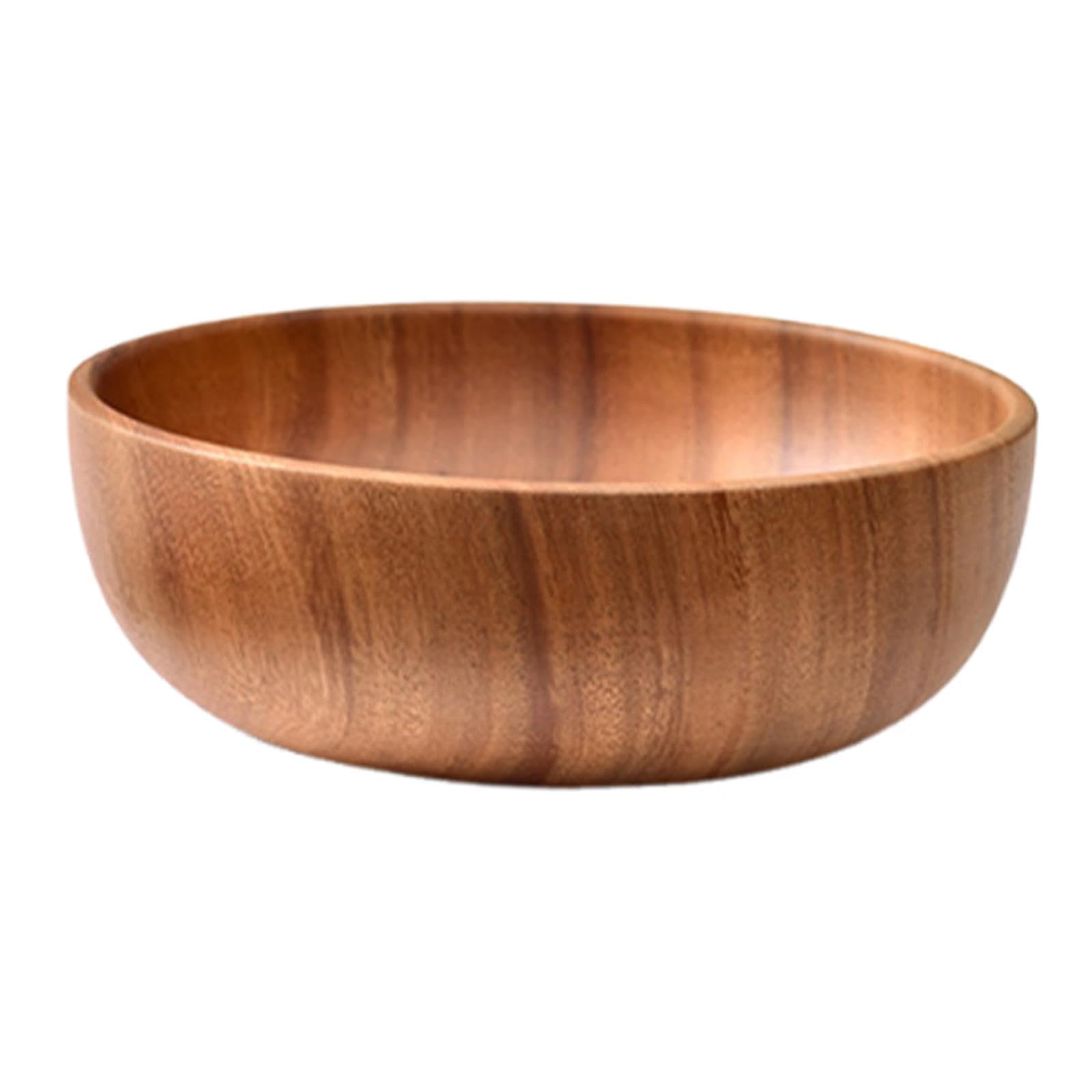 Bol de Madera para Ensalada, Plato para Arroz Y Cereales, Recipiente Rústico para, Recipiente para Almacenar Alimentos, Bol para Mezclar para P, 22cm X 7.5cm