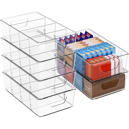 Stackable 6 Pack Snack Organizer for Pantry Shelf,Clear Pantry Or...