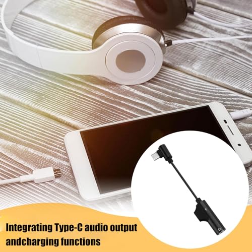 Adaptador USB C para auriculares con cargador - Dongle para auriculares, extensión de puerto de carga rápida, Audio USB Dong Tipo C Doble Función | Adaptadores USB C C a 3.5 mm de casco Drut 2 en 1, D - imagen 2