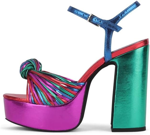 keleimusi Womens Wedge Sandals Square Peep Toe Summer Dressy Sandals with Adjustable Ankle Strap Sandals Platform Thong Leather Strap Slides Backless Slip On Party Fashion Shoes for Women