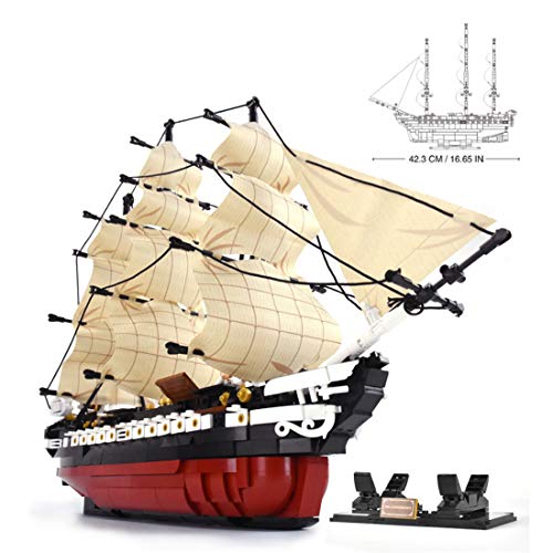 OSoMax Alte Eisenseiten Retro-Segelschiff 1/170 Bausteine Modell, Retro Fregatte Kompatibel mit Lego Piratenschiff… – Bild 3