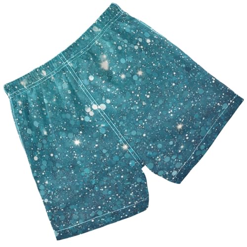 Pigsaly Boys Swim Trunks Sea Teal Turquoise Gradient Flashing Glitter Boys Board Shorts Swimsuit Swimwear Bathing Suit 5T2