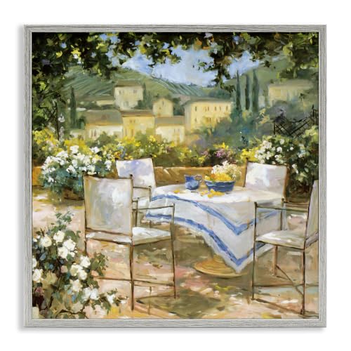 'Tuscan Terrace Vineyard French Picnic'| Framed Giclee Art