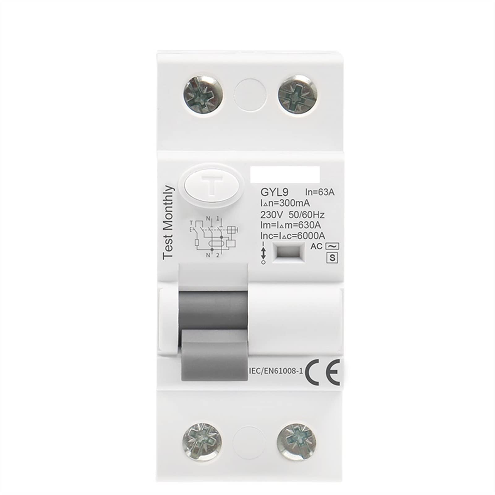 AVSBBYEPS Circuit Breaker Gyl9 ac-s Tap Time Delay RCD RCCB ELCB Type Electromagnetic(300ma,AC-S 4P 40A)