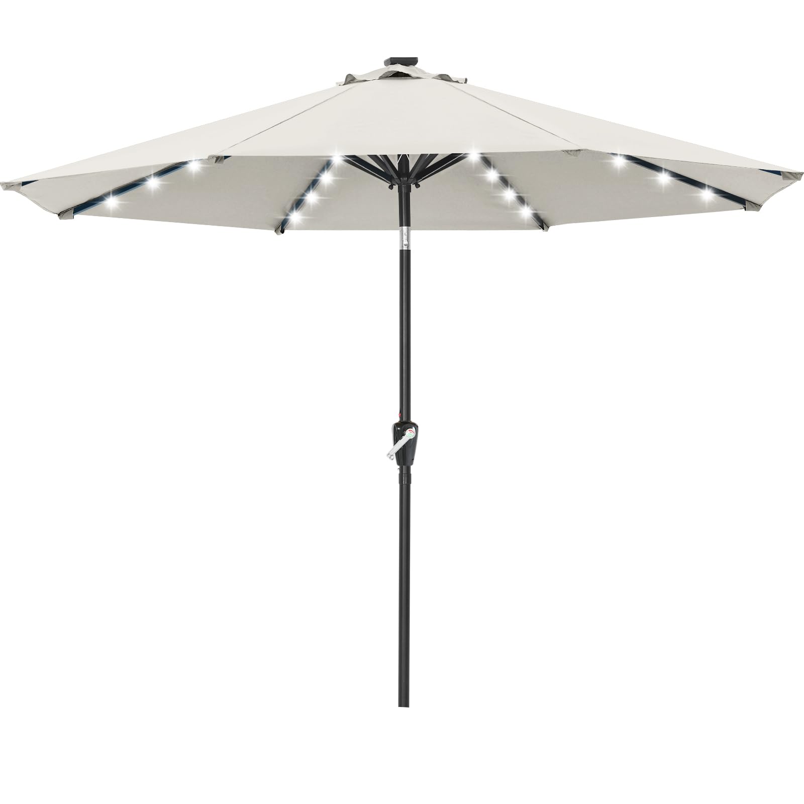 ABCCANOPY Solar Led Patio Umbrella with 32 Lights 10FT(Light Beige)