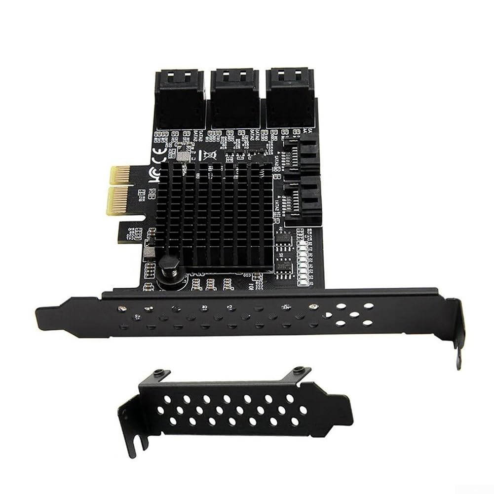 für sata 3.0 Erweiterungskarte 8 Fach für pcie x1 6Gb/s für | Marvell 88SE9215 Chip, 8 unabhängige Ports, 6Gbps Übertragung, AHCI , für ideale Speicherlösung