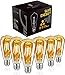 LED Edison Glühbirne, E27 LED Birnen, WOOWTT 4W Antik Retro Stil LED Vintage Glühlampe, Dimmbar, LED Filament Glühlampe, Amber Glas, ST64, 2700K, 6 Stück