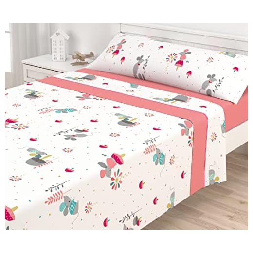 Victorio & Lucchino Juego de Sábanas Infantiles Algodón/Poliéster Modelo Ratoncitos (Cama 90 cm)