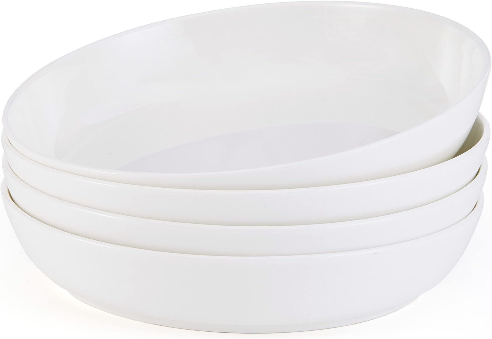 Mikasa Samantha Chip Resistant Set of 4 Pasta Bowls, 8-Inch, White