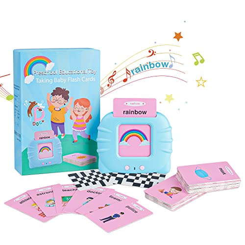 Beeih Flash Cards Toys for Kids Educational Talking Toys Learning Toys for 2 3 4 5 Year Olds Boys Girls Birthday Halloween Christmas Children Gift, Language Learning Toys for Toddlers 1-6 Years Old