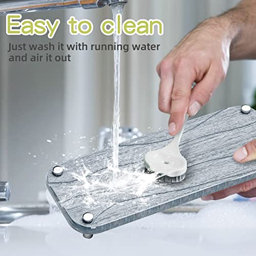 Puruskoto 2 Pack Instant Dry Sink Organizer For Bathroom & Kitchen, Fast Drying Stone Sink Tray, Diatomaceous Earth Bathroom Countertop Organizer, Kitchen Sponge Holder Sink Caddy,Lifstyle Drying Rack #TOP5