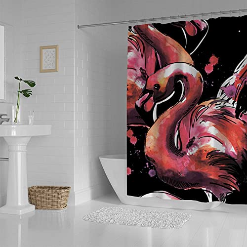 Rideau de douche flamants roses pour une ambiance tropicale