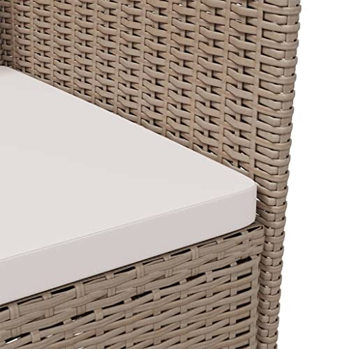 KCCKOM Patio Chairs with Cushions 4 pcs Poly Rattan Beige,Sturdy Steel Frame Outdoor Chair with Rattan Design and Comfortable Cushion for Patio, Garden, and Backyard Patio Furniture & Accessories