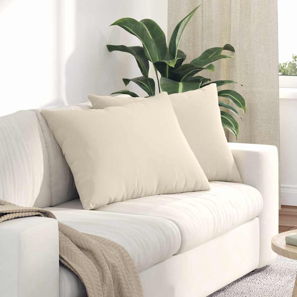 Cuscino per divano, 2 pezzi, beige, 70 x 50 cm, tessuto con imbottitura in poliestere, sfoderabile, morbido e imbottito per soggiorno, ufficio, sala da pranzo, antiscivolo e confortevole