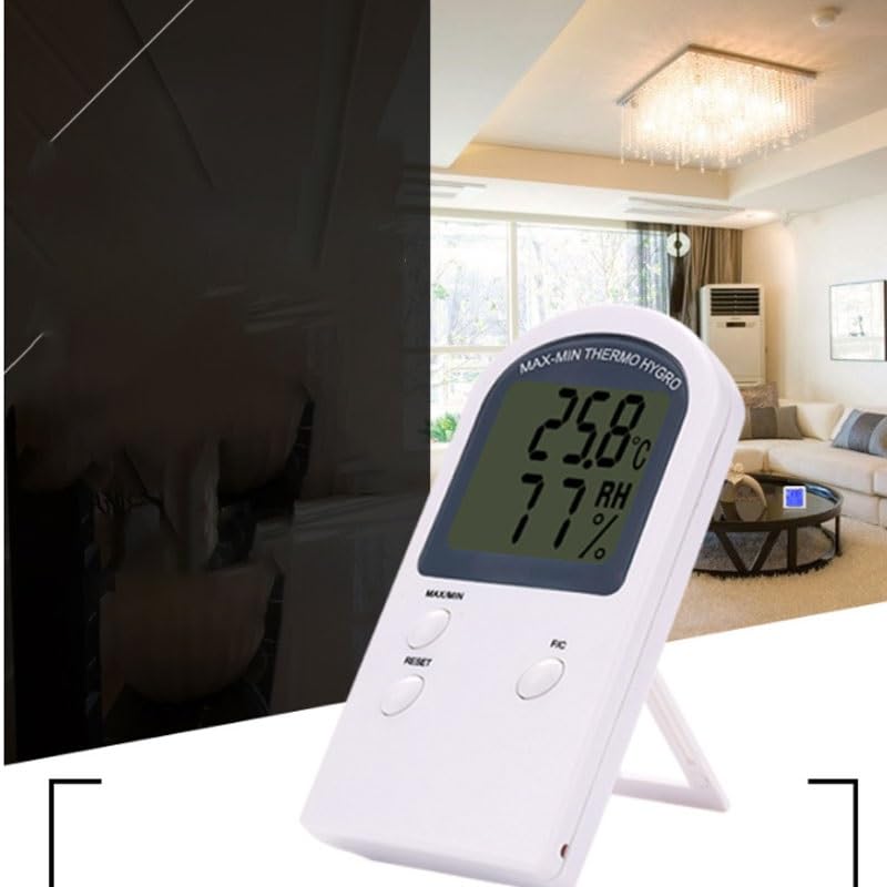 ABS White Digital Electronic Thermometer Hygrometer Household Large Screen