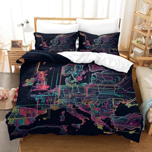 Parure de lit microfibre ultra douce de qualité supérieure avec housse de couette 200x200 - 3