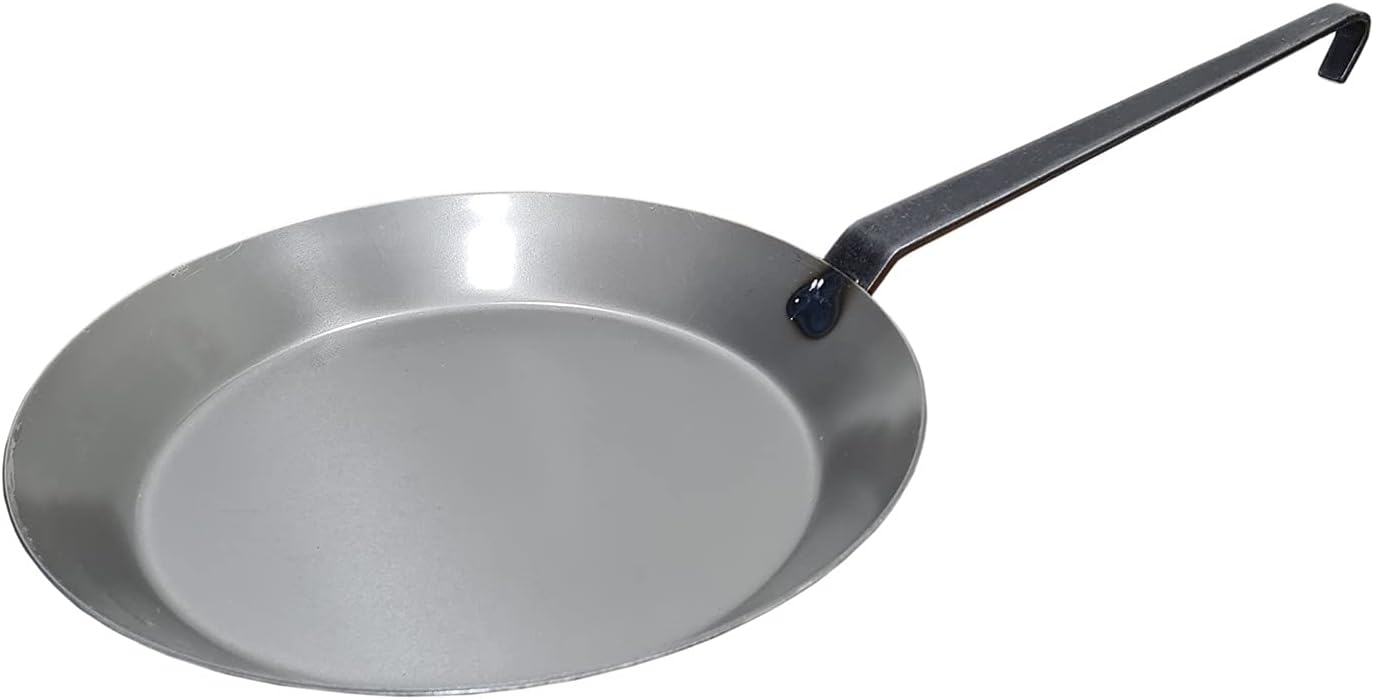 Turk 65124 Frying Pan with Forged Hook Handle, 24 cm, Iron, Silver
