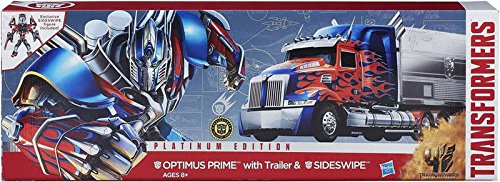 Transformers Hasbro Age of Extinction Platinum Edition Optimus Prime Trailer Sideswipe