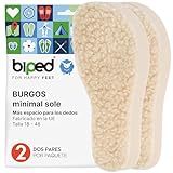biped minimal sole BURGOS - 2 pares de plantillas de invierno para calzado barefoot - plantillas cálidas de lana de cordero - aptas para adultos y niños(38)