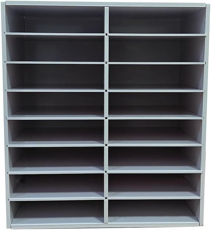 Literature Organizers, Compartments Office Mail Sorter Organizer, Literature Sorter for Office, Home, Classroom (16 Slots, White)