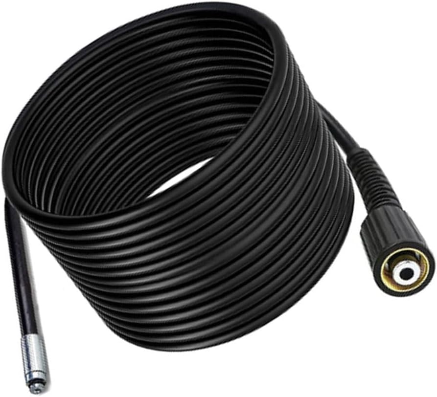 Sewer Jetter Hose Nozzles Kit PSI High Pressure Drain Hose with Nozzles Adapter Clogged Pipes Drains Sink Sewer Compatible Drain Pressure Washer (15m)