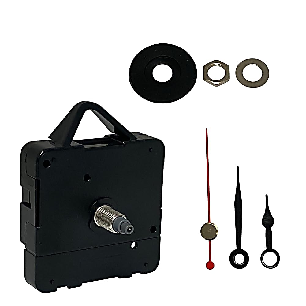 New or Replacement Battery Operated Non Ticking Chinese Make Quartz Mechanism/Motor With Metal Hands Wall Clock DIY Repair (5, 36mm Black)