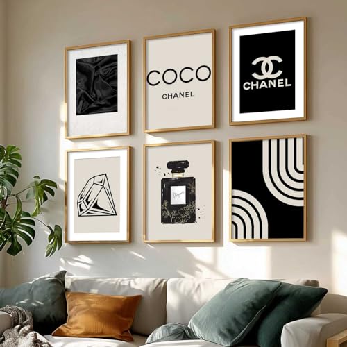 Image of kotart - Fashion Brand Coco Poster with Frame for Bedroom Living Room | Salon Wall Decor (14X20 Inch, B) Pack of 6