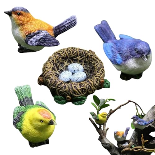 Generisch Decoración de pájaros, realista y linda, figura de pájaro para jardín, patio, terraza, hogar, pasillo, oficina, apartamento, granja, patio, patio, camino, como regalo de fiesta