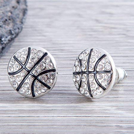Silver Basketball Stud Earrings - Basketball Gifts For Women, Fans