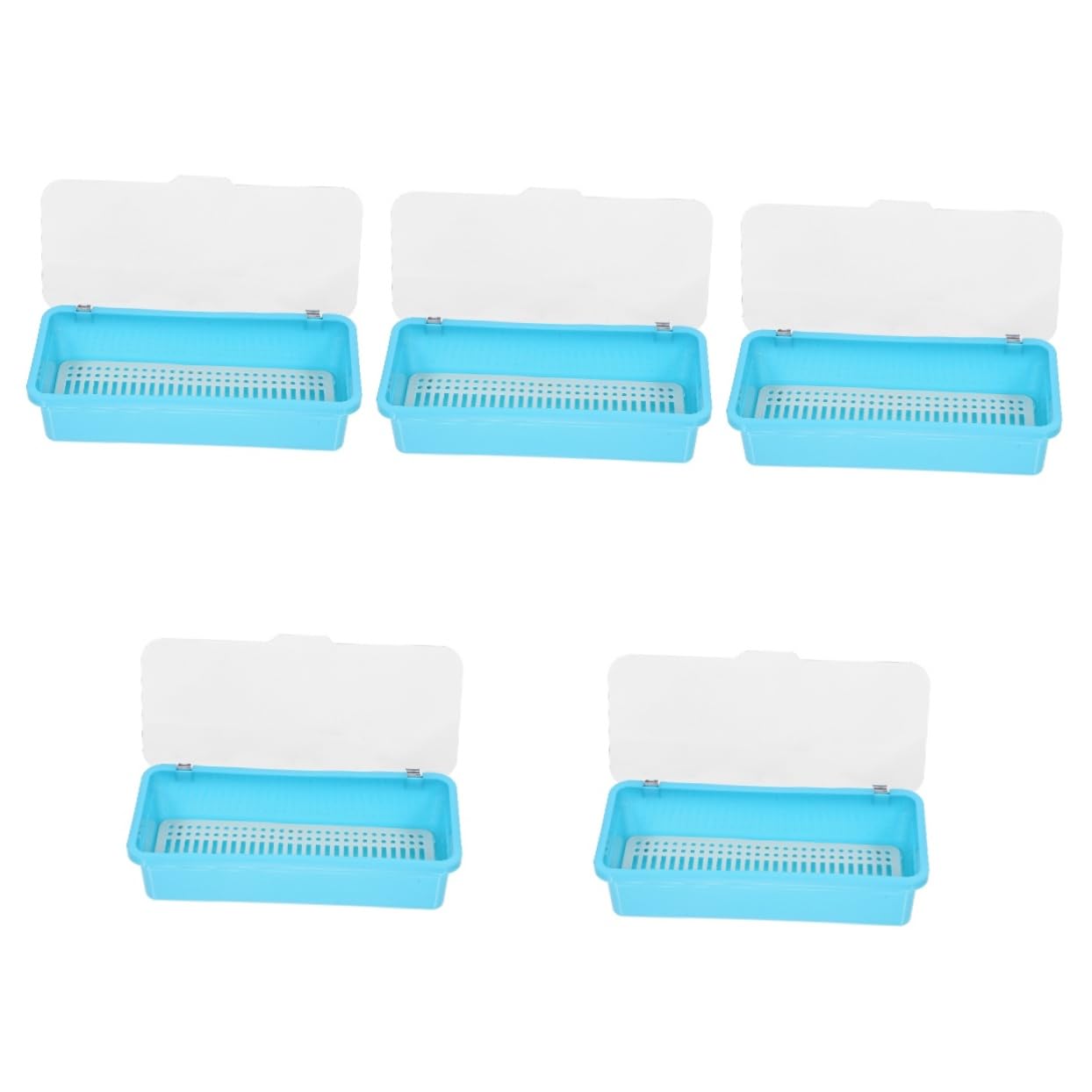 PRETYZOOM 5piezas Organizador De Cubertería De Plástico Escurridor y Tapa Caja De Almacenamiento De Utensilios para Cocina Recipiente para Chopsticks y Cubiertos Transparente